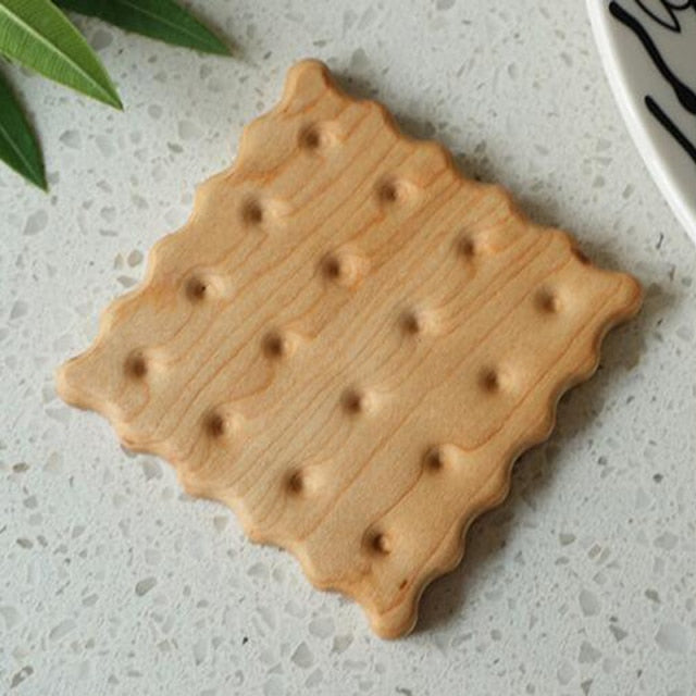 Biscuit Shape Wooden Coaster Placemat-ChicWoo
