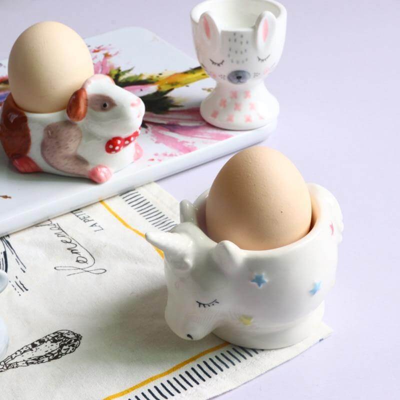 2Pcs Cute Animal Ceramic Breakfast Egg Holder-ChicWoo
