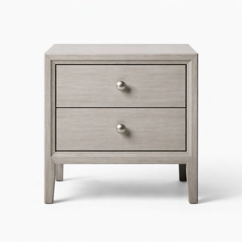 Table de chevet bois deux tiroirs gris