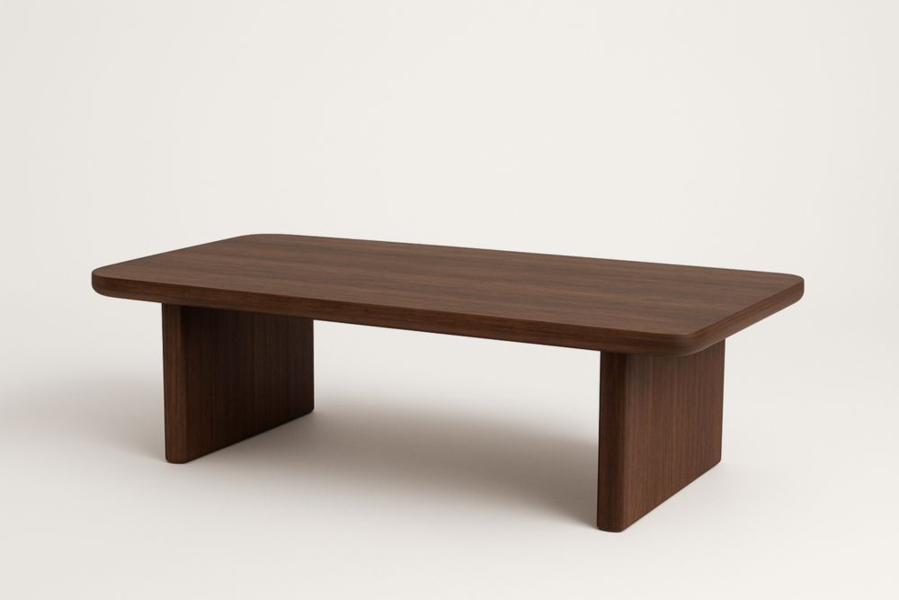 Table Basse Rectangulaire en Bois Noyer 120x60x35 cm