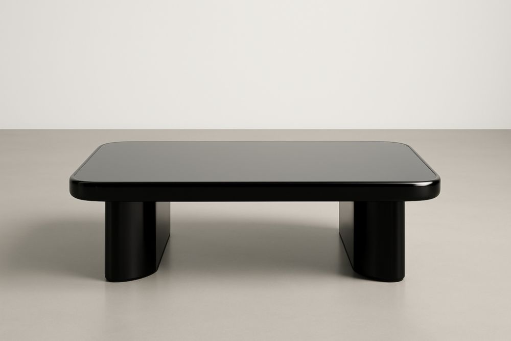 Table Basse Rectangulaire Aluminium Noire 130cm x 70cm x 35cm