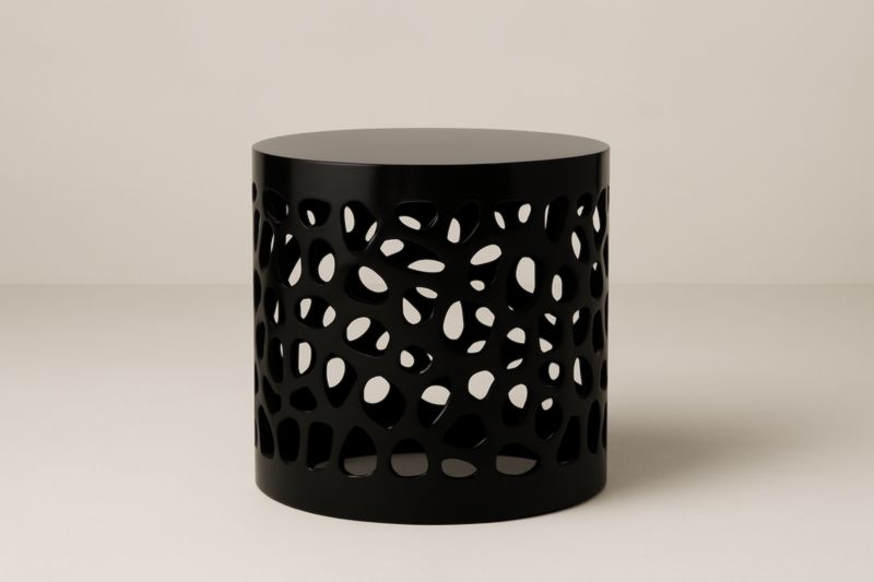 Table d'appoint en métal noir 45cm