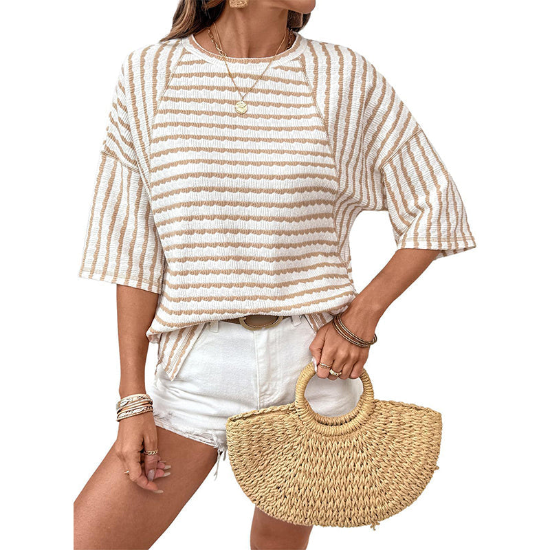 👕Last Day Special Price £15.99!!✨Women's Striped Relaxed Fit T-Shirt🔥Effortlessly Chic, Ultra-Comfortable & Wardrobe-Ready for Every Casual Moment!