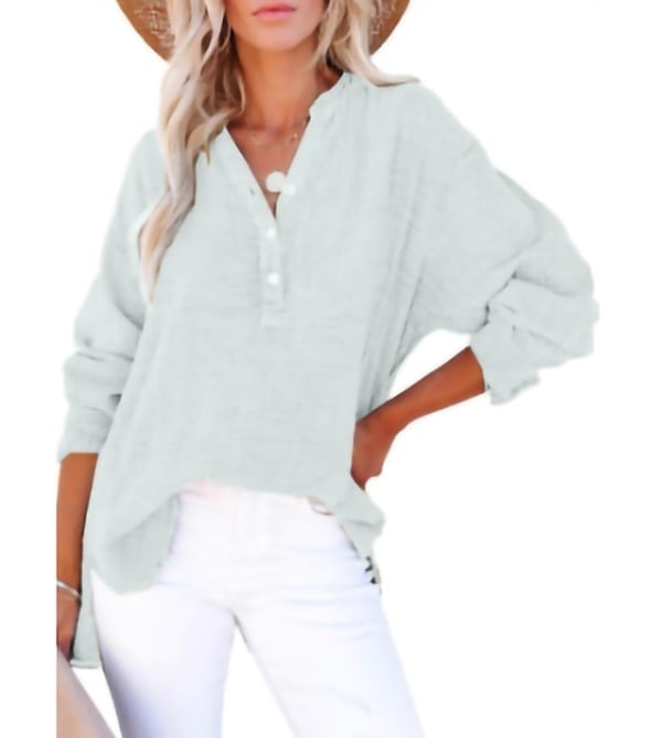 🎁Last Day Promotion 49% OFF🔥Womens Casual Button V Neck Long Sleeve Shirts Oversized Solid Blouses Tops