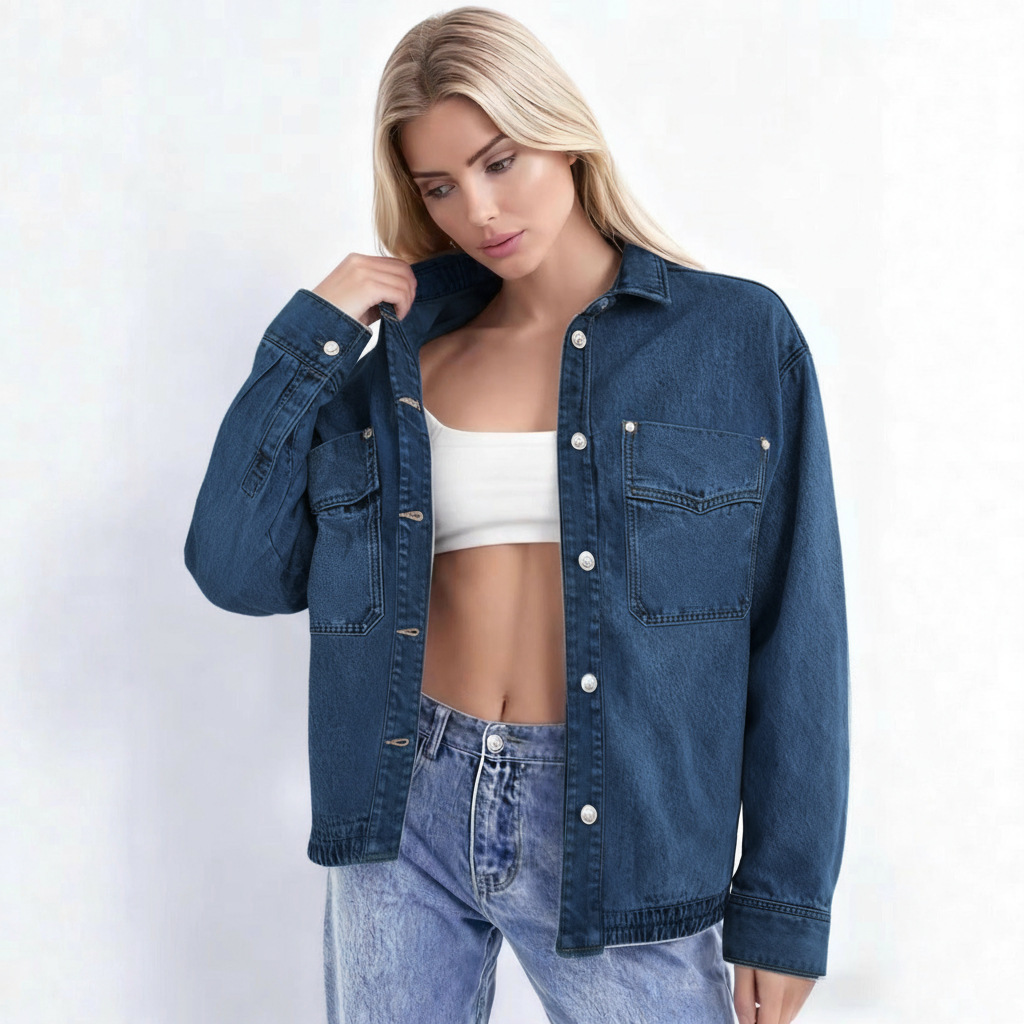 🔥Last Day 49% Off💛Classic Denim Jacket for Women | Oversized Fit, Button Front, All-Season Wear🔥Buy 2 Free Shipping