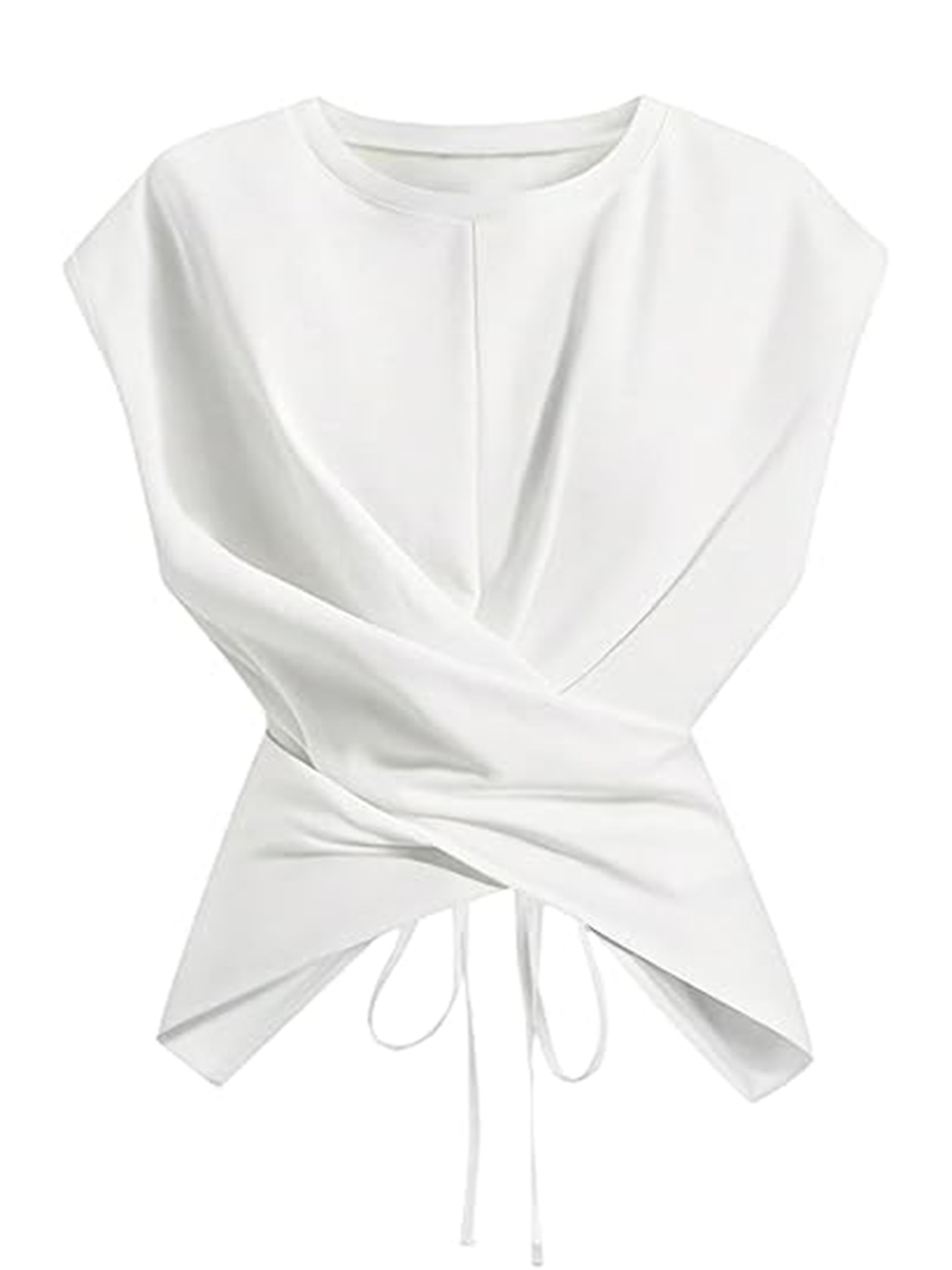 The Criss-Cross Back Top | Knitted Round Neck with Drop Shoulder