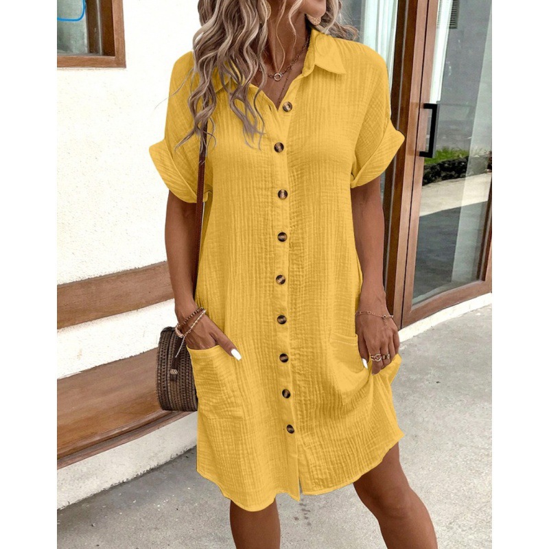 Women‘s Button-Down Midi Dress | Casual Cover-Up, Relaxed Fit, Side Pockets🔥Buy 2 Free Shipping