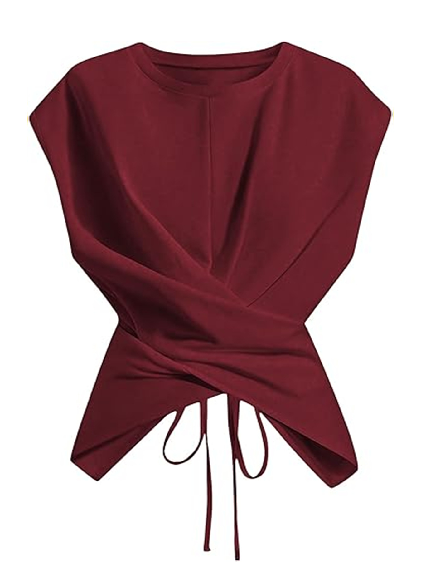 The Criss-Cross Back Top | Knitted Round Neck with Drop Shoulder