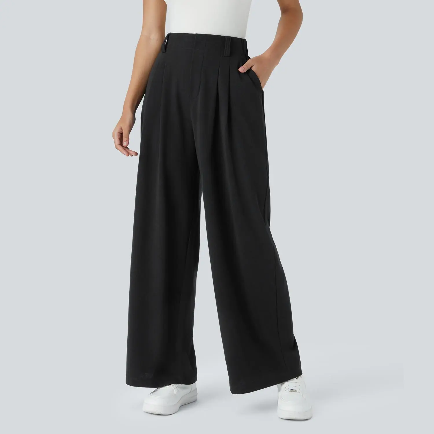 🔥Last Day Only £22.99💛Women‘s Waffle Knit Trousers | High-Rise, Wide Leg, Tummy Flattering🔥Buy 2 Free Shipping& 10% off