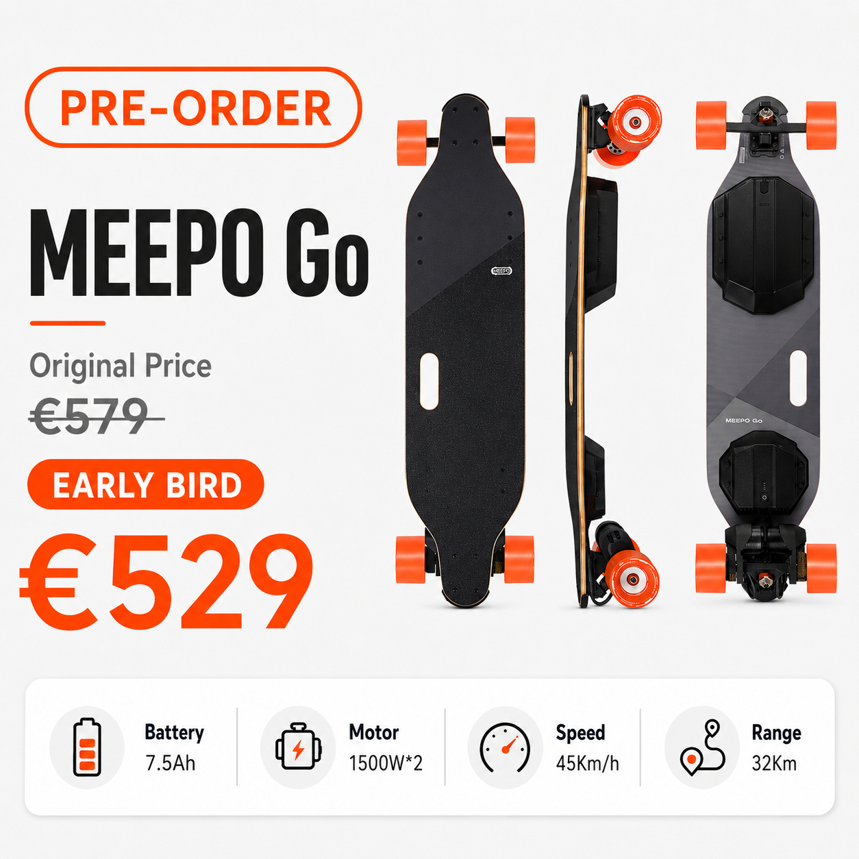 Meepo Go Electric Skateboard Pre Order