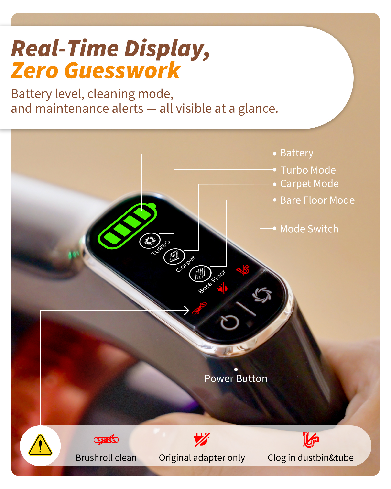 ElecKeys K30 650W Cordless Vacuum Cleaner,55KPa Lightweight Vacuum Cleaners withCharging Dock