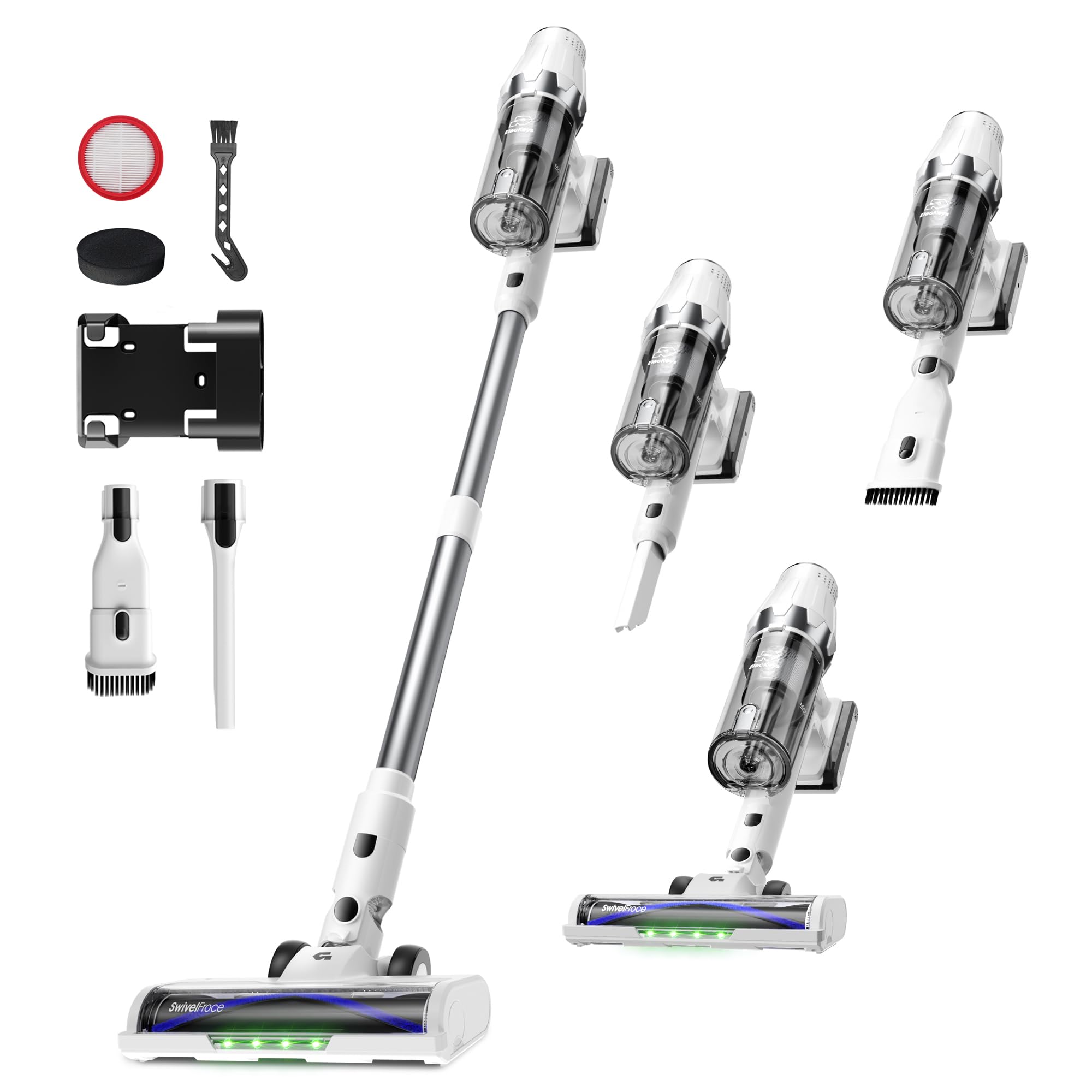 ElecKeys Cordless Vacuum Cleaner, 580W 48KPA 65Mins Vacuum Cleaners for Home,K20