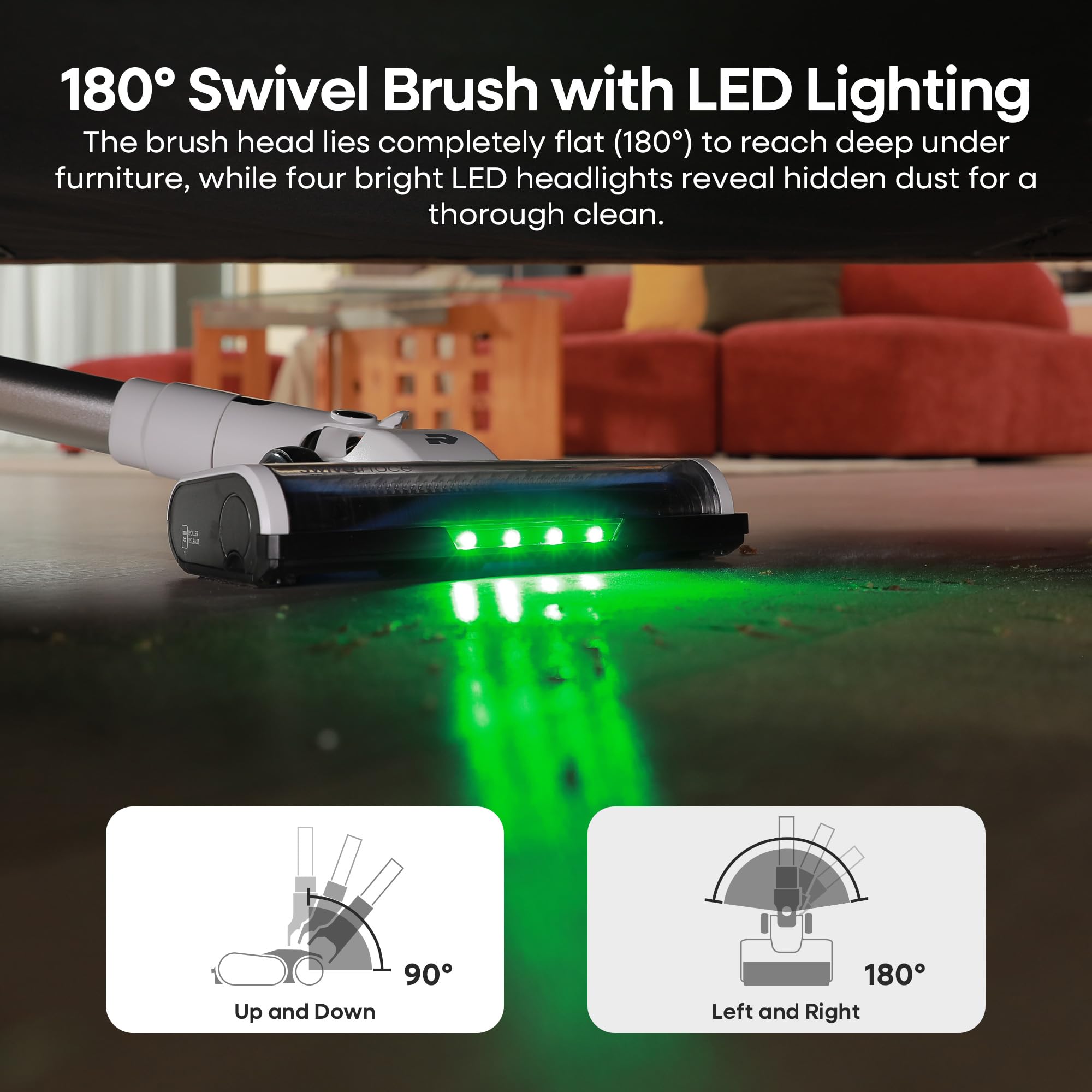 ElecKeys Cordless Vacuum Cleaner, 580W 48KPA 65Mins Vacuum Cleaners for Home,K20