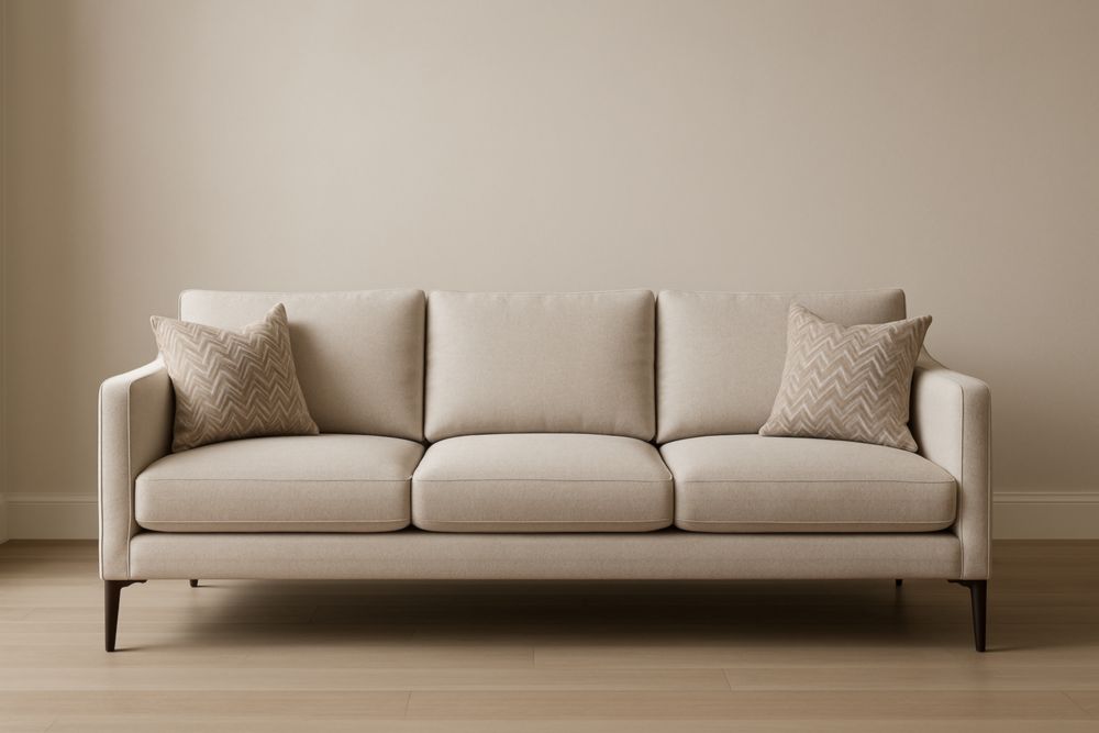 Canapé 3 places en tissu beige