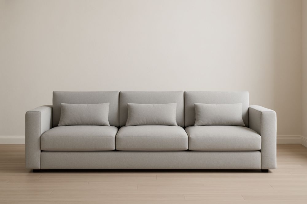 Canapé 3 places tissu gris 210×90×85cm