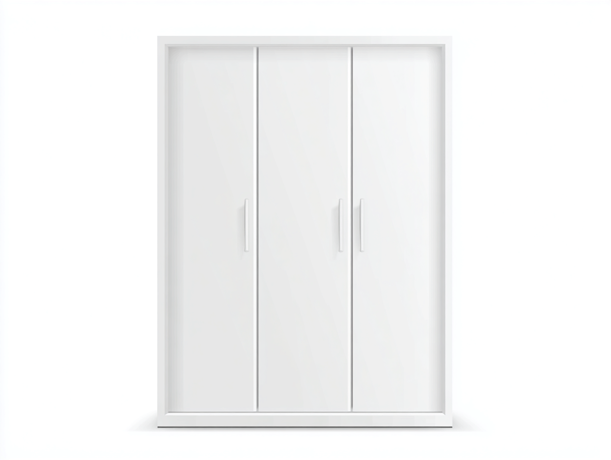 Armoire blanche à portes pleines – style contemporain-Nestuploft