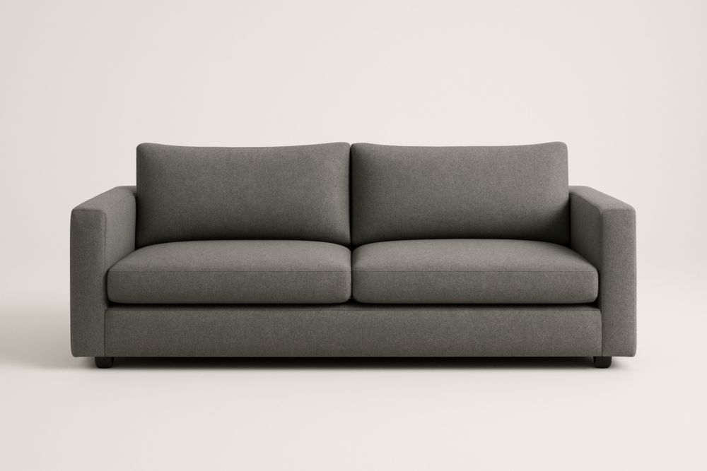 Canapé deux places en tissu polyester gris 180 x 85 x 75 cm(l×P×H)