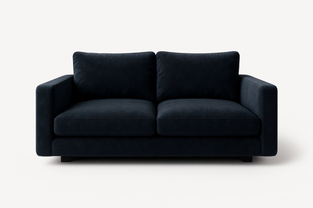 Canapé 2 places en velours avec structure en bois massif, longueur185 cm