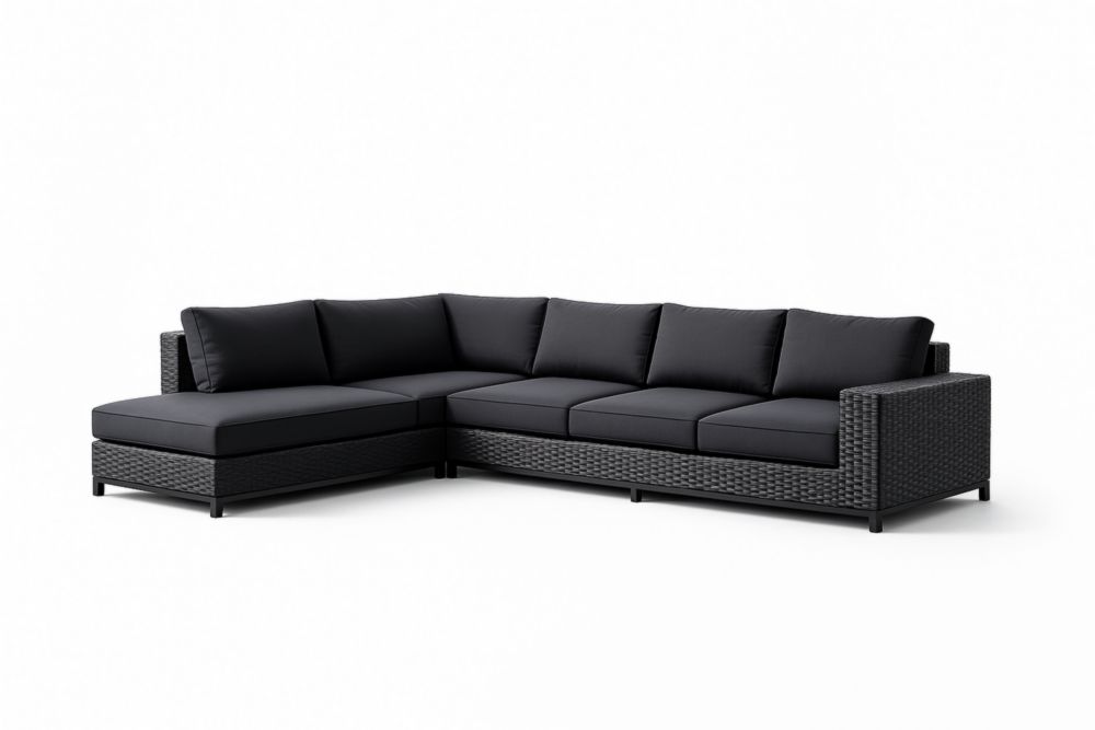 Canapé d'Angle Extérieur Résine Noire