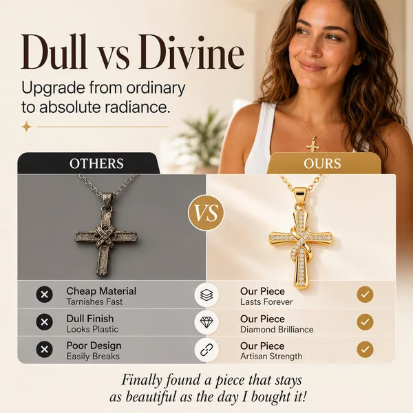 ⏰Women's Sparkling Twisted Knot Cross Pendant Necklace✝️📿