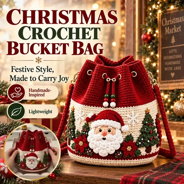 🎄3D Christmas Crochet Bucket Bag  
