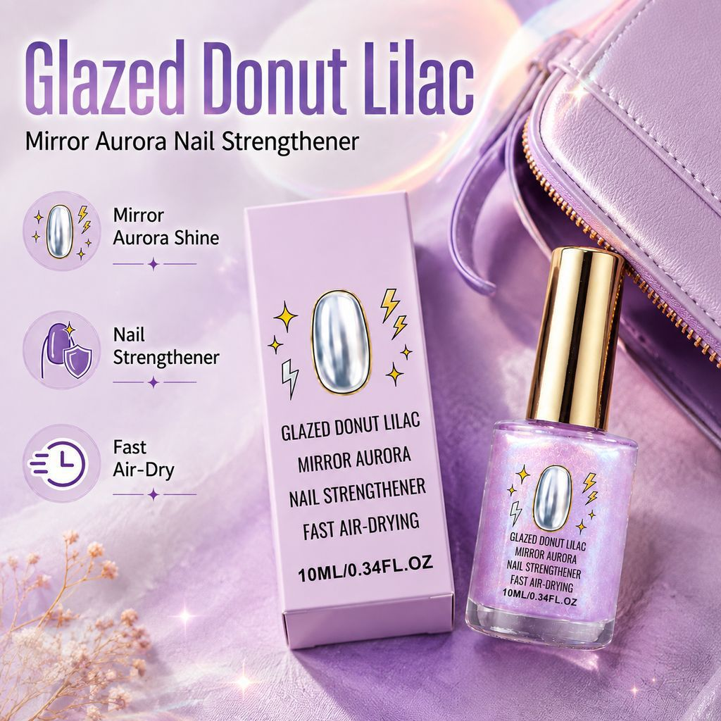🔥 LIMITED-TIME 50% OFF🔥 Lilac Glossy Mirror Nail Strengthener