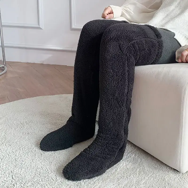 🔥Hot Sale 49% OFF✨Over Knee High Fuzzy Long Socks Winter Warm Cold Leg Knee Joint Cold-proof Stockings Home Floor Sleeping Socks