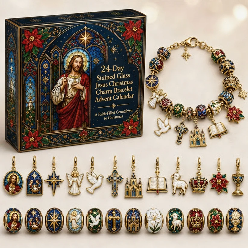 🎄24-Day Christian Christmas Charm Bracelet Advent Calendar