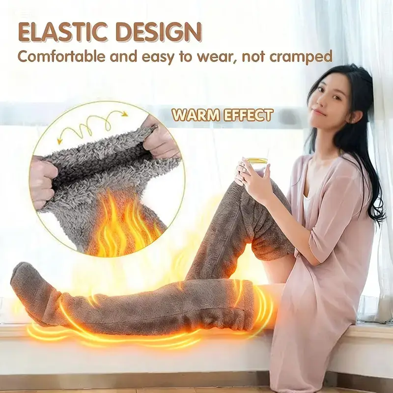 🔥Hot Sale 49% OFF✨Over Knee High Fuzzy Long Socks Winter Warm Cold Leg Knee Joint Cold-proof Stockings Home Floor Sleeping Socks