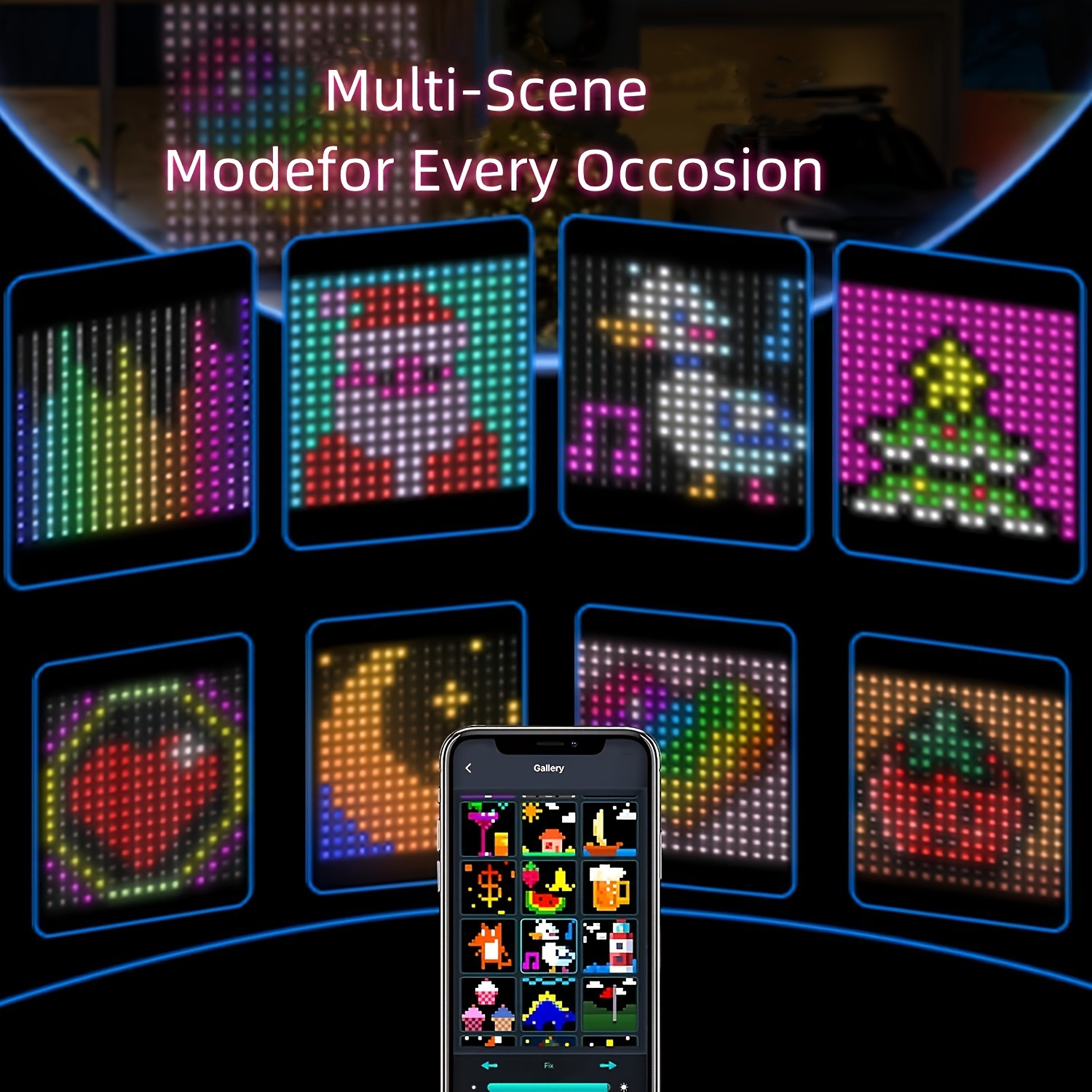 🎄 Smart LED Curtain Lights | App-Controlled Animated Christmas Wall Display ✨