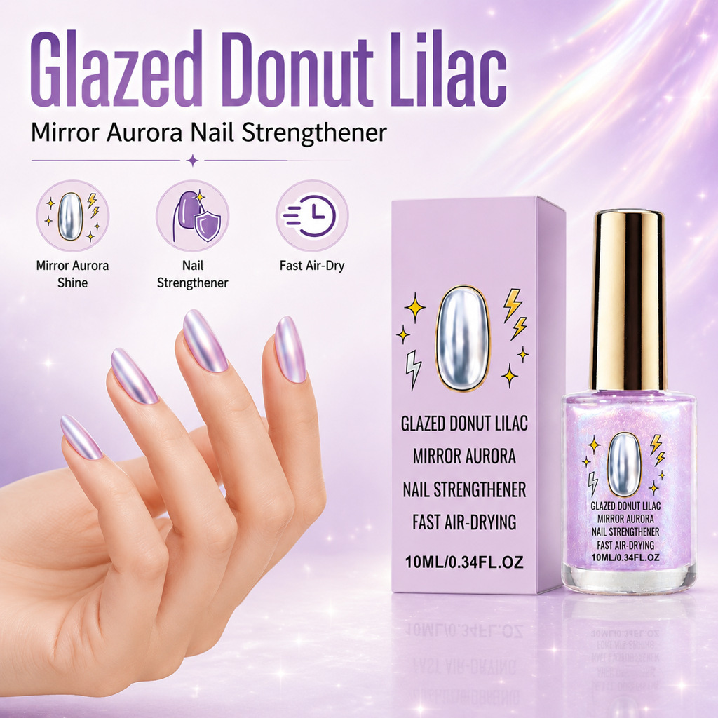 🔥 LIMITED-TIME 50% OFF🔥 Lilac Glossy Mirror Nail Strengthener