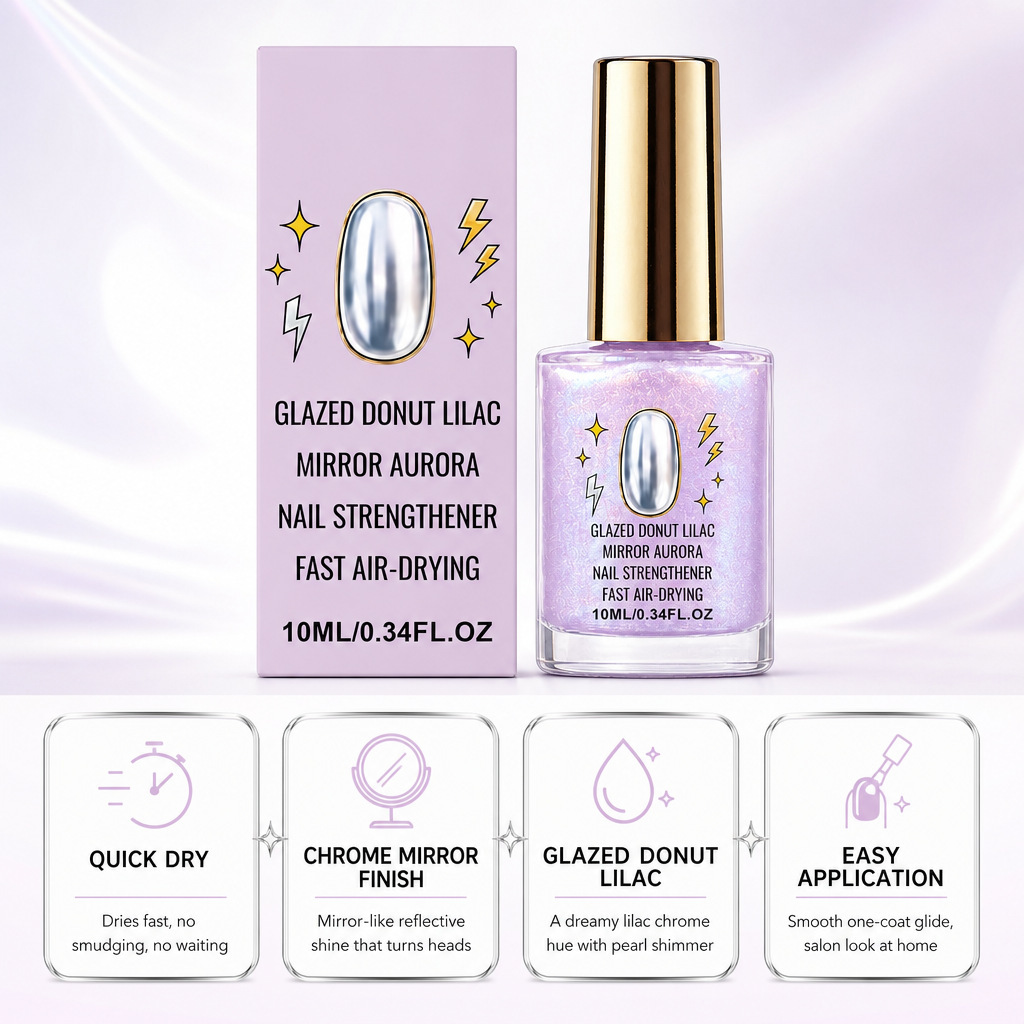 🔥 LIMITED-TIME 50% OFF🔥 Lilac Glossy Mirror Nail Strengthener