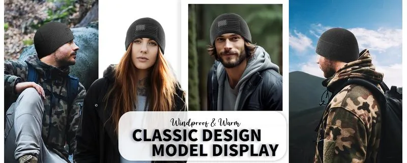 OUTDOOR SHAPING Tactical Military Fleece Beanie, American Flag Embroidery Waffle Watch Cap, Hunting Winter Hat for Men OUTDOOR SHAPING Tactical Military Fleece Beanie, American Flag Embroidery Waffle Watch Cap, Hunting Winter Hat for Men