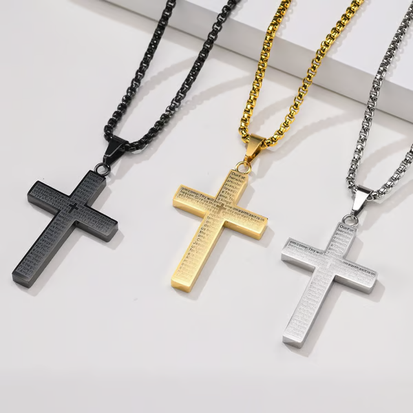 💖Last Day 49% OFF - ✝️Lord's Prayer Scibble Cross Necklace