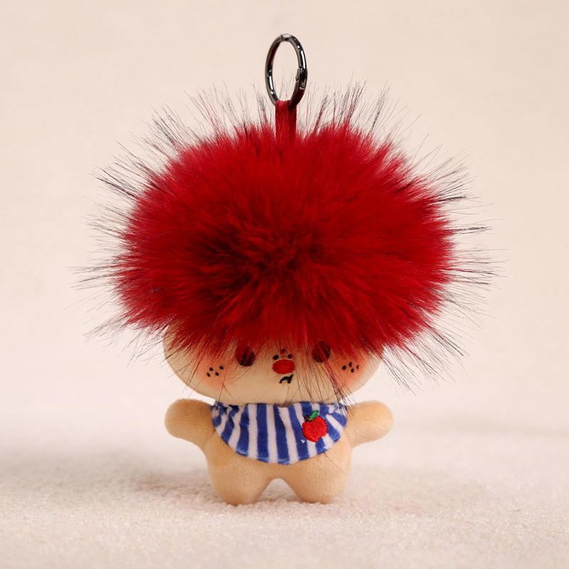 🧸 Cute Fluffy Hair Doll Keychain