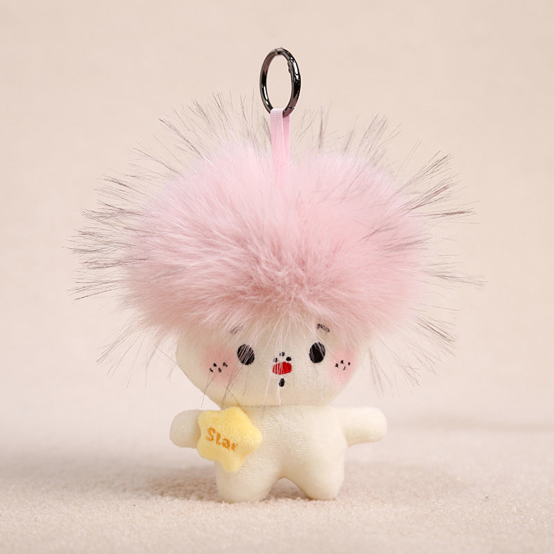 🧸 Cute Fluffy Hair Doll Keychain