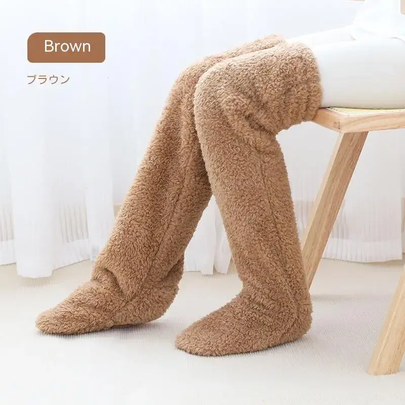 🔥Hot Sale 49% OFF✨Over Knee High Fuzzy Long Socks Winter Warm Cold Leg Knee Joint Cold-proof Stockings Home Floor Sleeping Socks