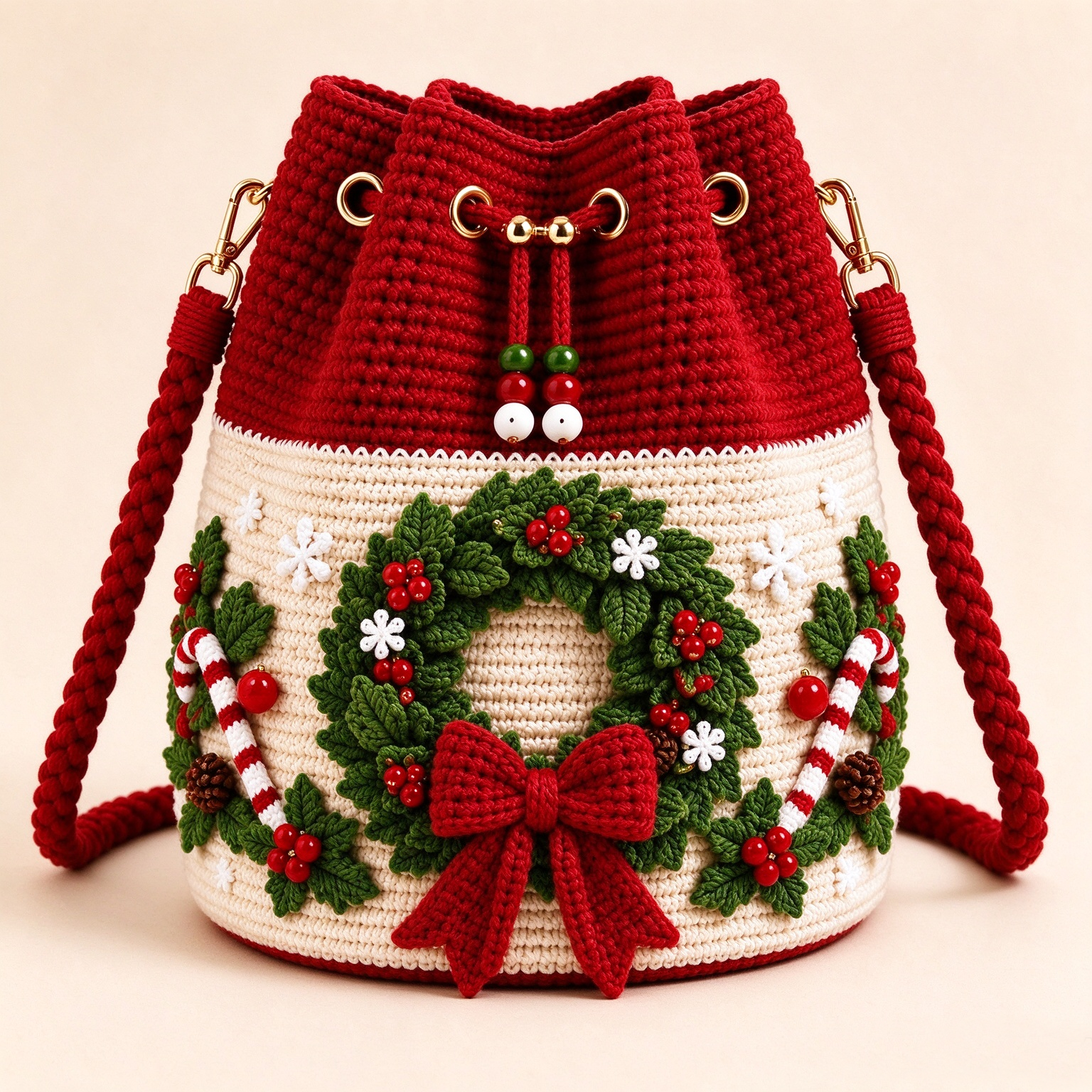 🎄3D Christmas Crochet Bucket Bag  
