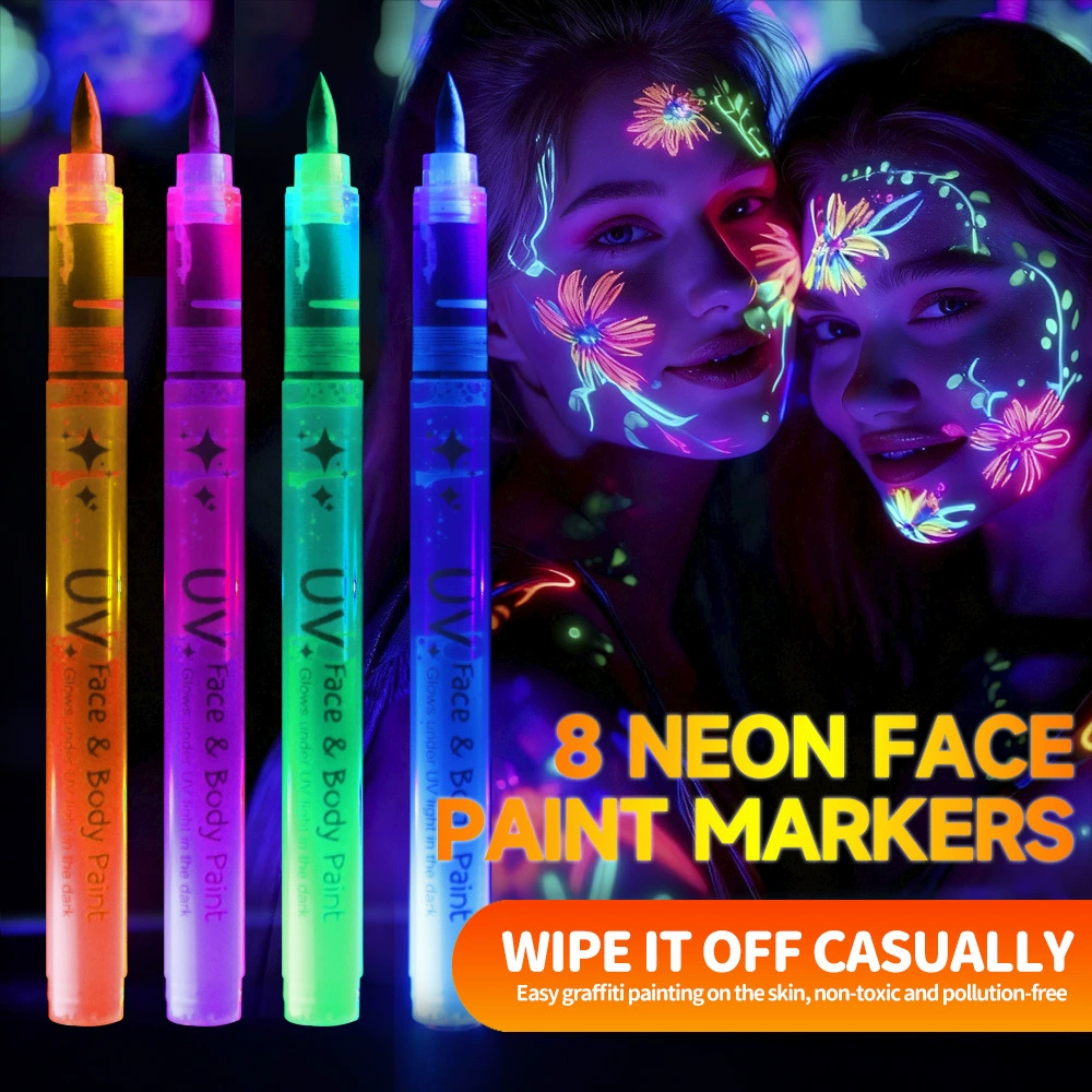 🥳2026 HOT SALE💞50K+ SOLD!🎁UV Glow Face and Body Paint Markers Set