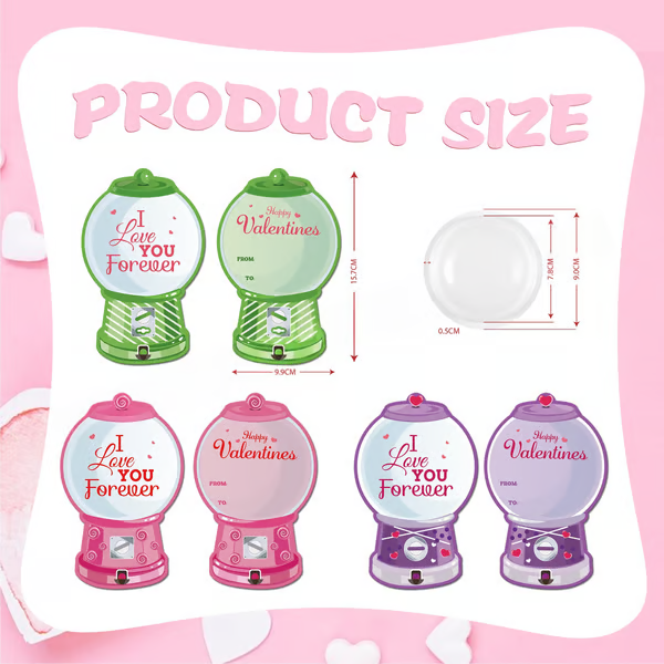 Valentine's Candy Cards Gift Set | 36/18 Pcs with Plastic Domes, DIY Treat Holders for Classroom Exchange, Kids & Couples 💝🎁🍬