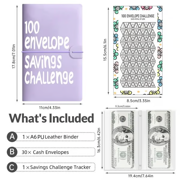 🔥LAST DAY 49％ OFF🔥--✉️100 Envelope Savings Challenge Book