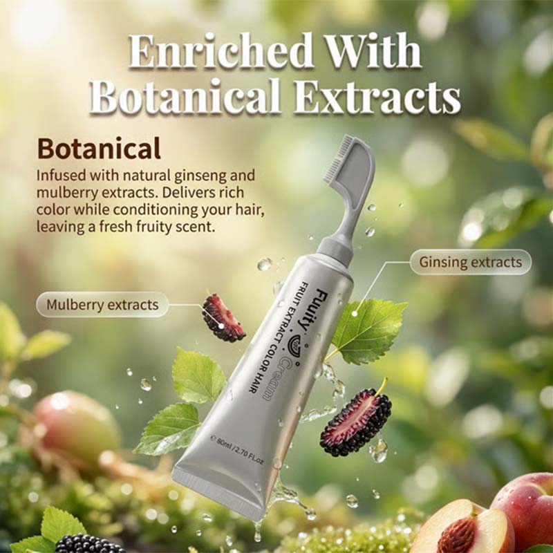 Fruit Hair Dye Cream Covers Gray & Nourishes