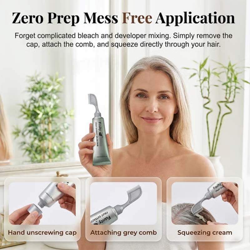 Fruit Hair Dye Cream Covers Gray & Nourishes
