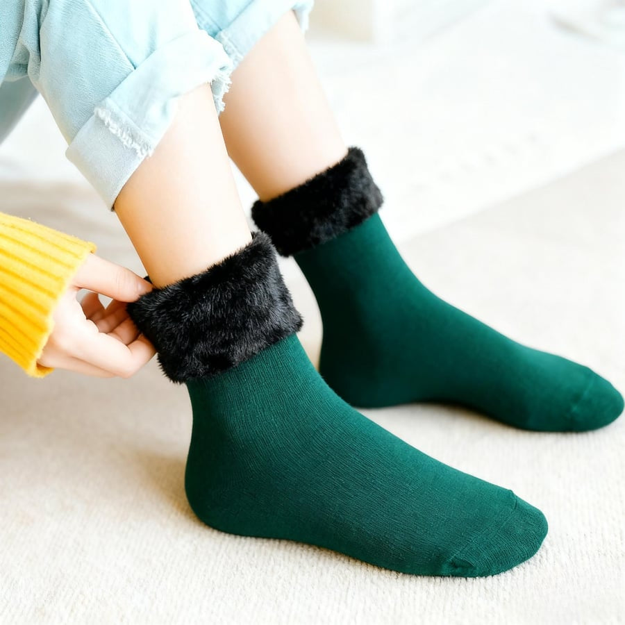 ✝️ LIMITED‑TIME 50% OFF! ✨5 pairs of thick fleece-lined, warm, snow socks