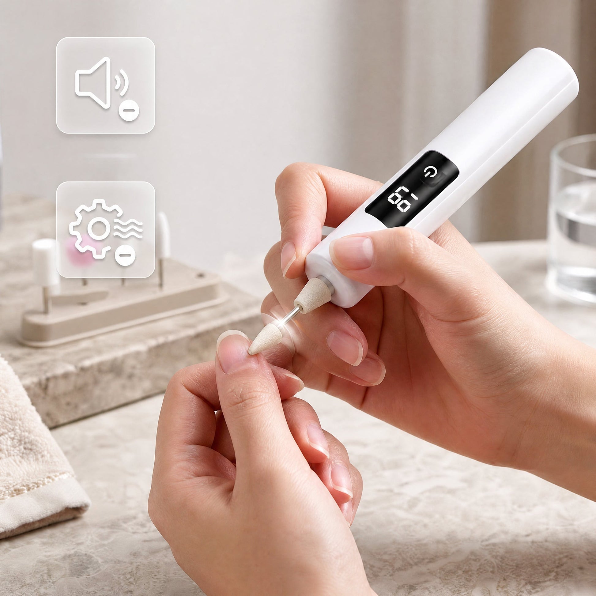 🎄 LIMITED‑TIME 50% OFF! 💖Electric Nail Grinder With LED Light