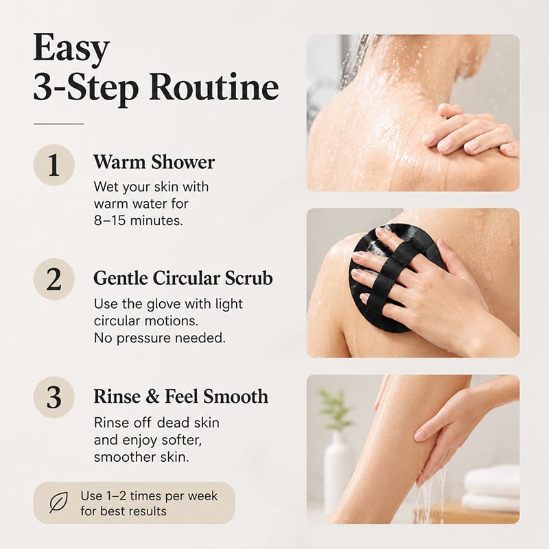 🎄 LIMITED‑TIME 50% OFF! 💖Soft Rubber Exfoliating Shower Glove 💕Buy 1 get 1 free💕