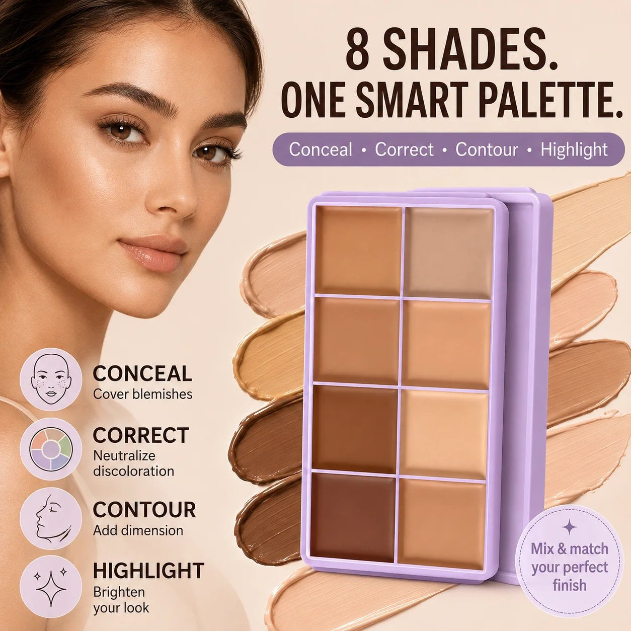 🎄 LIMITED‑TIME 50% OFF! 💖8-Color Matte Concealer Palette