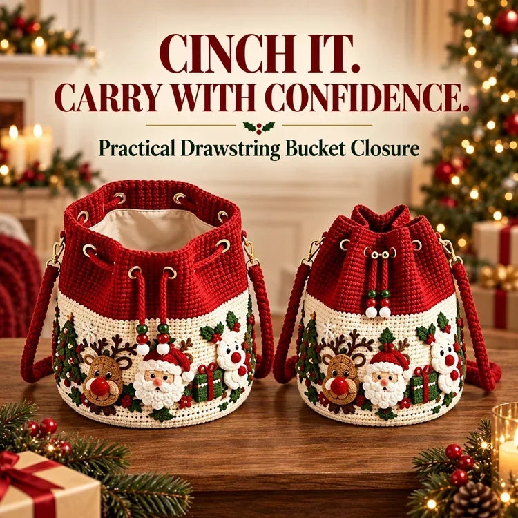 🎄3D Christmas Crochet Bucket Bag  