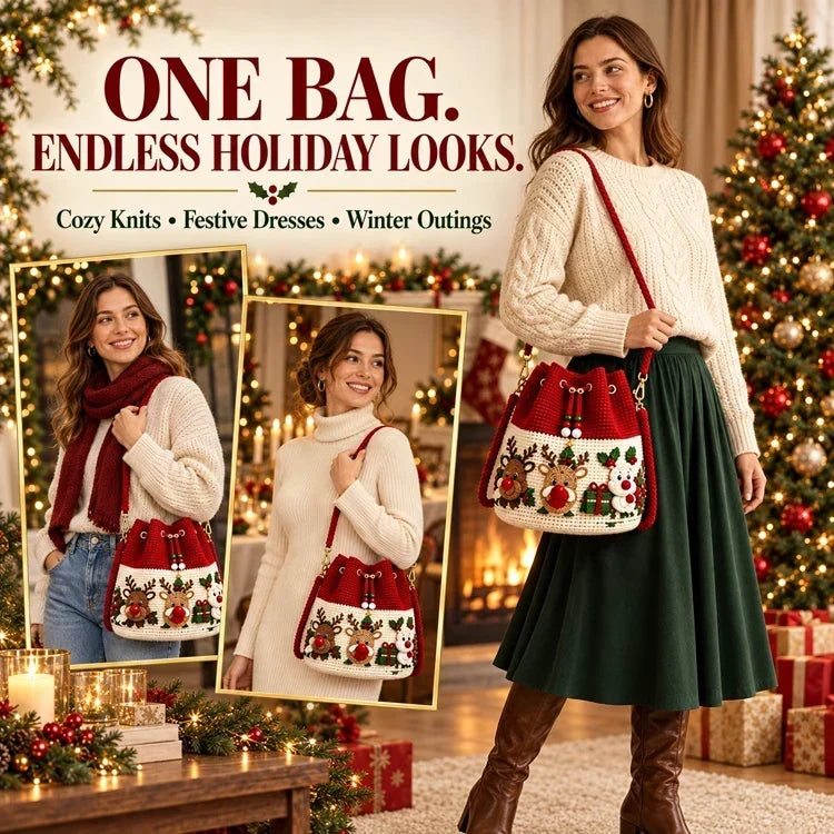 🎄3D Christmas Crochet Bucket Bag  