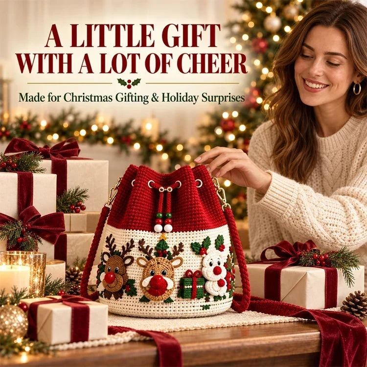 🎄3D Christmas Crochet Bucket Bag  